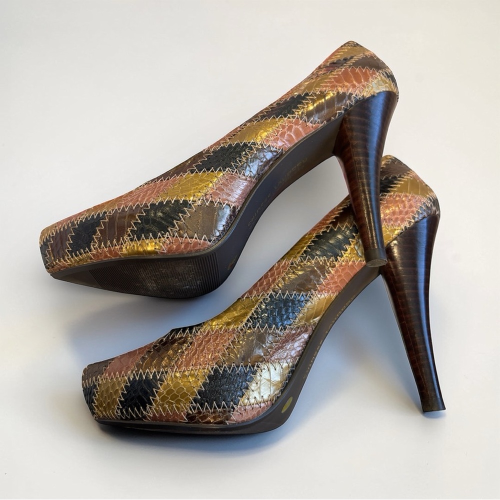Chinese Laundry "Ready" Patchwork Snakeskin Platf… - image 3